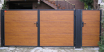 Puerta batiente dos hojas forrada panel ISO 45 imit. madera claro